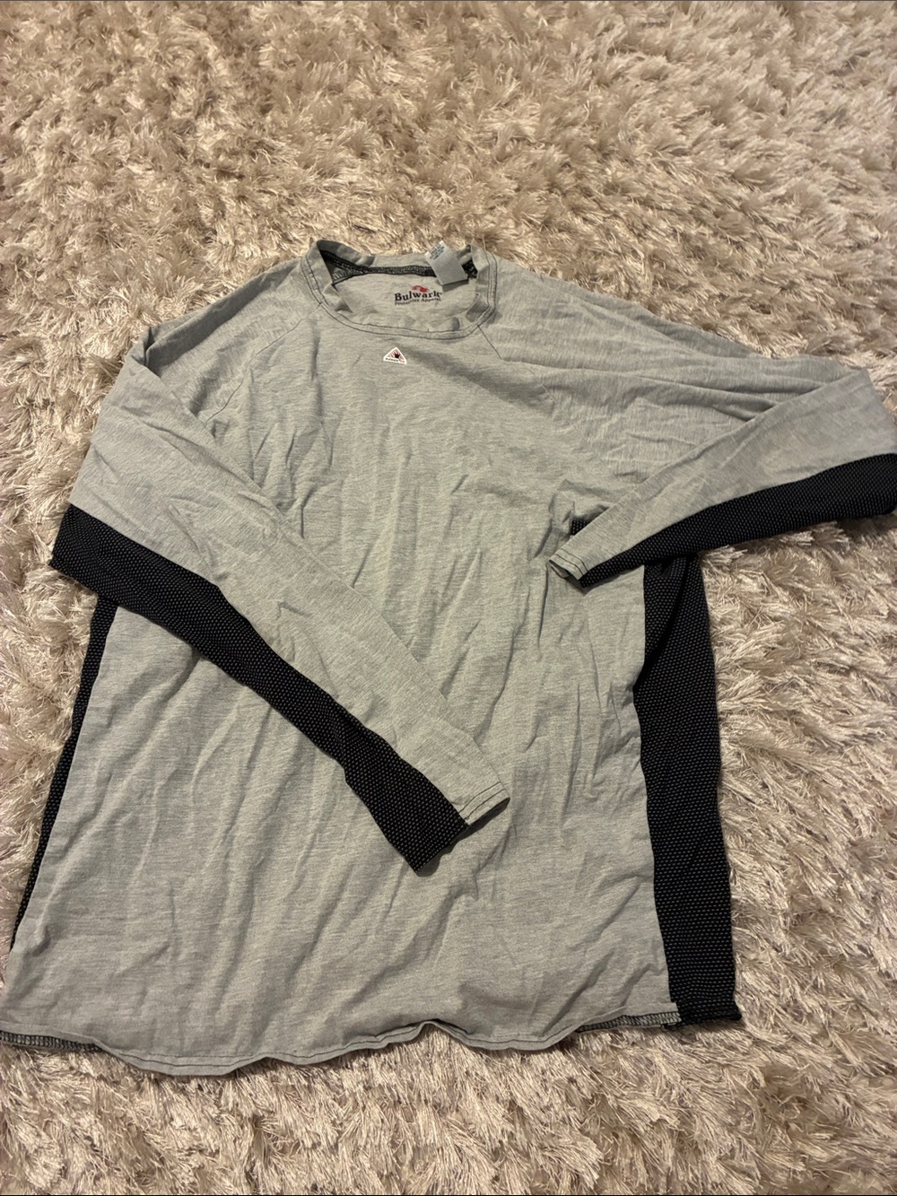 Bulwark Men's Long Sleeve Work Shirt - Heather Gray with Black Panels